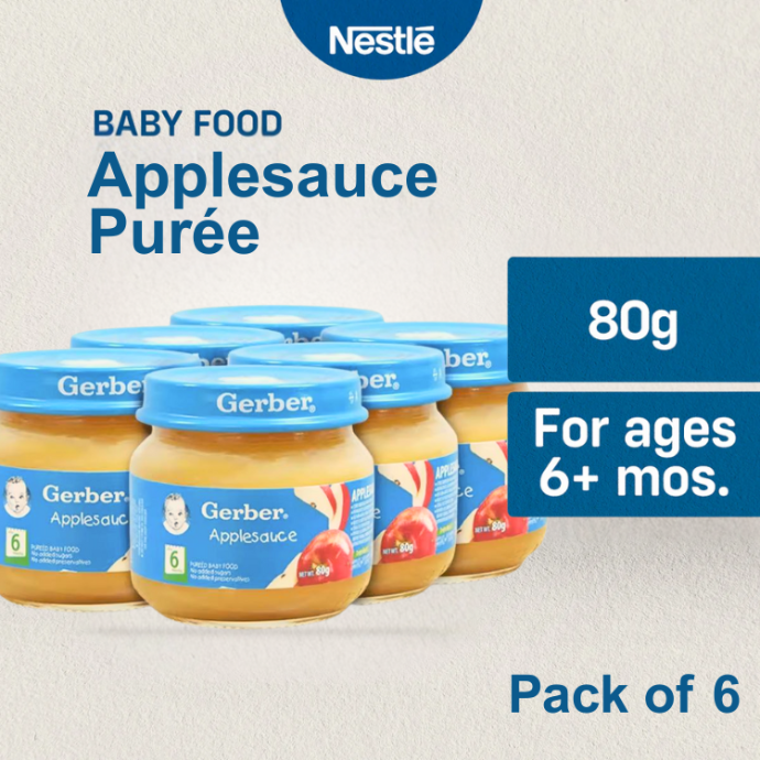 GERBER APPLESAUCE 80G x 6 PCS