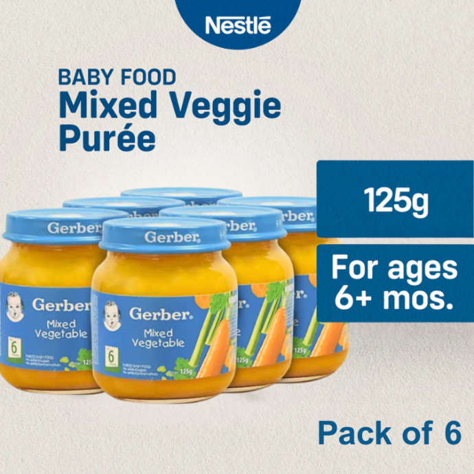GERBER MIXED VEG 125G x 6 PCS